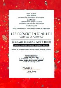 Vernissage jeudi 16 mars 18h30 au Pavillon Vendôme